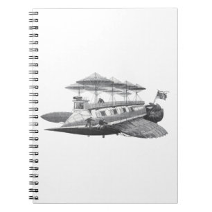 Vintage Sciencefiction Steampunk Luchtvaartuig Ecl Notitieboek