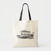 Vintage Sciencefiction Steampunk Luchtvaartuig Ecl Tote Bag (Voorkant)