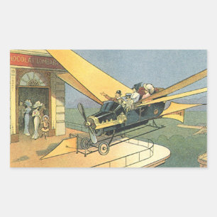 Vintage Sciencefiction Stoomtech Cabriolet Rechthoekige Sticker