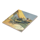 Vintage Sciencefiction Stoomtech Open Auto Tegeltje (Zijkant)