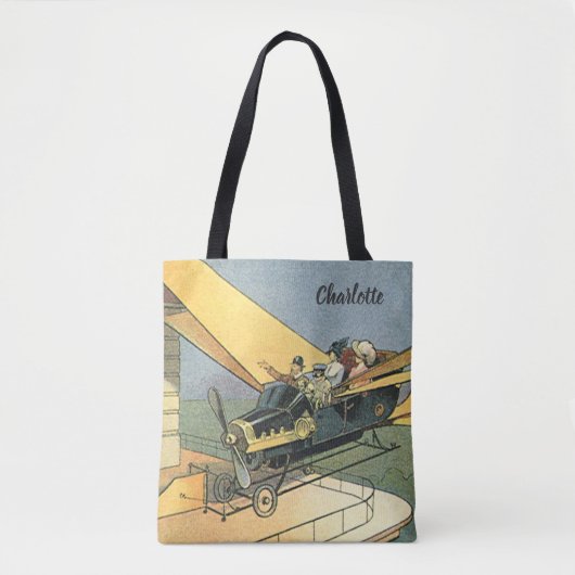 Vintage sciencefiction-stoomtijdperk ombouwbare au tote bag (Voorkant)
