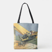 Vintage sciencefiction-stoomtijdperk ombouwbare au tote bag (Achterkant)