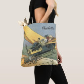 Vintage sciencefiction-stoomtijdperk ombouwbare au tote bag (Dichtbij)
