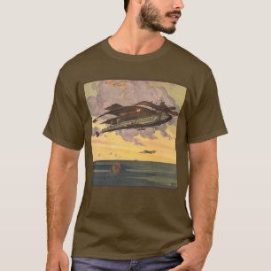 Vintage Sciencefiction Zweefvliegtuig Vliegtuig Sc T-shirt