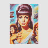 Vintage Sciencefictionvrouw Tissuepapier (Voorkant)