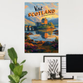 Vintage Scotland Eilean Donan Castle Poster (Thuiskantoor)