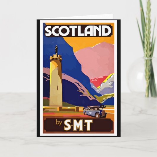 Vintage Scotland Travel Poster, Kaart (Voorkant)