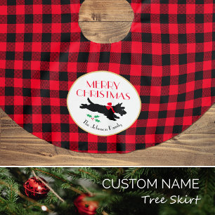 Vintage Scottie-hond Rood Buffalo-geruite Personal Kerstboom Rok