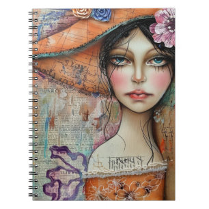 Vintage Scrapbook Collage Gezicht (10) Notitieboek