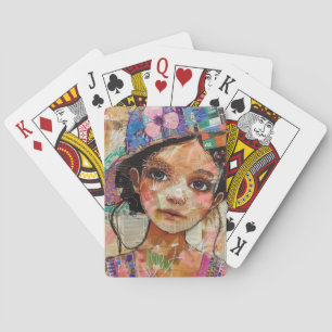 Vintage Scrapbook Collage Gezicht (1) Pokerkaarten