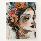 Vintage Scrapbook Collage Gezicht (2) Notitieboek (Achterkant)