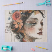 Vintage Scrapbook Collage Gezicht (2) Tissuepapier (Craft)