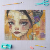 Vintage Scrapbook Collage Gezicht (4) Tissuepapier (Craft)
