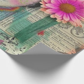 Vintage Scrapbook Collage Gezicht (5) Cadeaupapier (Hoek)