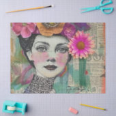 Vintage Scrapbook Collage Gezicht (5) Tissuepapier (Craft)