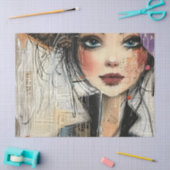 Vintage Scrapbook Collage Gezicht (8) Tissuepapier (Craft)