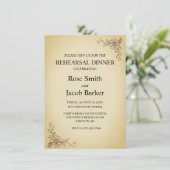Vintage Scrapbook Style Wedding Rehearsal Dinner Kaart (Staand voorkant)