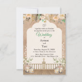 Vintage Scrapbook Wedding Invite Pressed Flowers RSVP Kaartje (Voorkant)