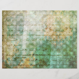 Vintage scrapbookpapier saliegroen goud 