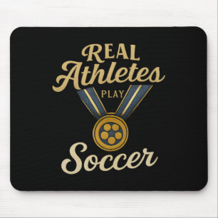 Vintage Script Echte Atleten Voetbal Gouden Medail Muismat
