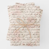 Vintage Script Inpakpapier Vel (In situ)