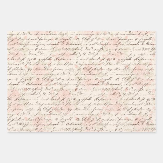 Vintage Script Inpakpapier Vel (Voorkant)