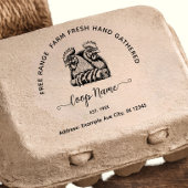Vintage Script Kip Eierdoos Stempel
