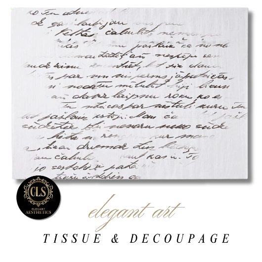 Vintage Script Letter Decoupage  Tissuepapier