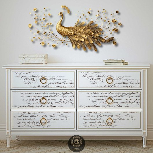 Vintage Script Letter Decoupage  Tissuepapier