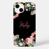 Vintage Script Monogram Bloem Case-Mate iPhone Case (Achterkant)