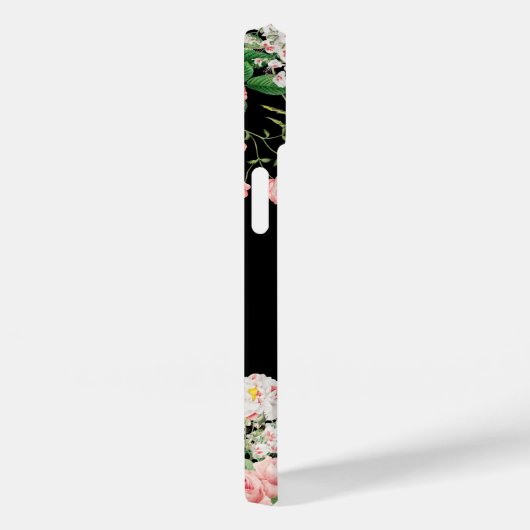 Vintage Script Monogram Bloem Case-Mate iPhone Case (Achterkant / Rechts)