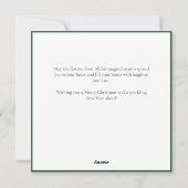 Vintage Script Non Photo Green Christmas Tree      Feestdagenkaart (Achterkant)