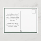 Vintage Script Non Photo Green Christmas Tree      Feestdagenkaart (Achterkant)