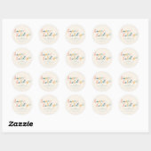 Vintage Script Pastel Prettig Vakantiefeest Persoo Ronde Sticker (Vel)