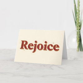 Vintage Script Rejoice Christmas Feestdagen Kaart