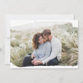 Vintage Script Romantische Foto Horizontale Trouwk Kaart (Achterkant)