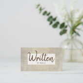 Vintage Script Schrijver Auteur Visitekaartje (Staand voorkant)