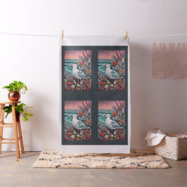 Vintage Seagull Kusttuin Cut-and-Sew Stof