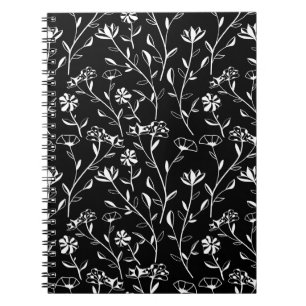 Vintage Seamless Contour Floral Pattern. Hand Draw Notitieboek