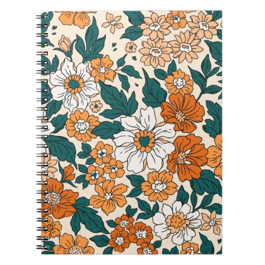 Vintage seamless floral pattern. Liberty-stijl Notitieboek (Voorkant)