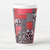 Vintage Seamless Patchwork Pattern Latte Mok (Voorkant)