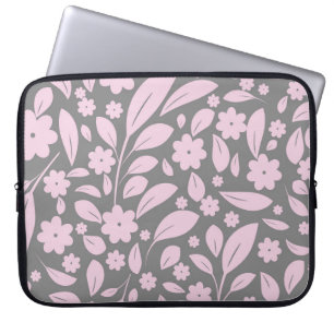 Vintage seamless pattern with pink flowers and lea laptop sleeve