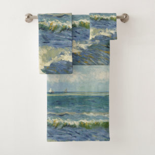 Vintage Seascape bij Les Saintes-Maries-de-la-me Bad Handdoek