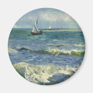 Vintage Seascape bij Les Saintes-Maries-de-la-me Magneet
