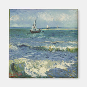 Vintage Seascape bij Les Saintes-Maries-de-la-me Magneet