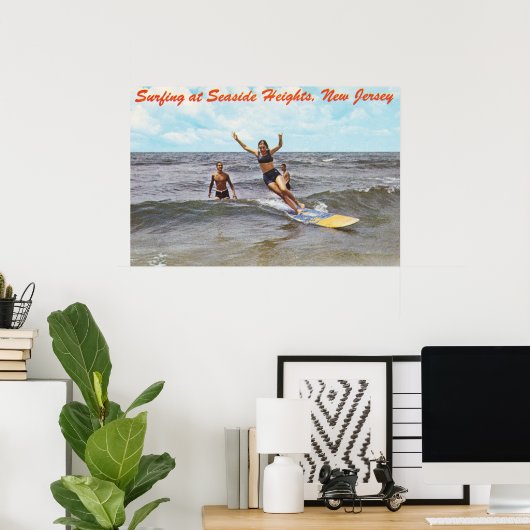 Vintage Seaside Heights New Jersey surfkunst Poster (Thuiskantoor)