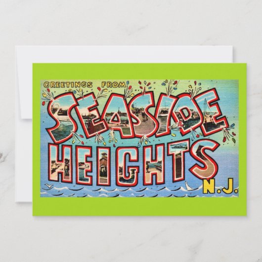 Vintage Seaside Heights NJ 5x7 Big Postcard (Voorkant)