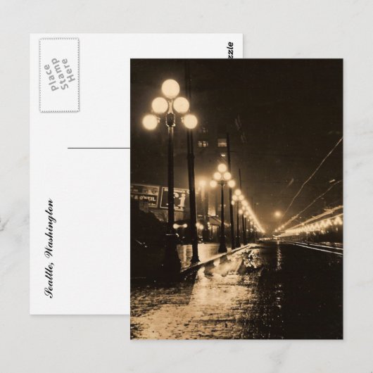 Vintage Seattle Briefkaart (Voorkant / Achterkant)