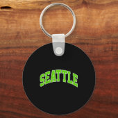 Vintage Seattle School Spirit Ga Sleutelhanger (Voorkant)
