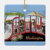 Vintage Seattle Washington Ornament (Achterkant)